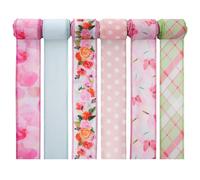 Nastro floreale, 6 rotoli da 36 yards, nastro decorativo a forma di farfalla, per diverse occasioni (stile D)