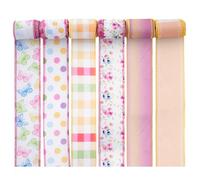 Nastro floreale, 6 rotoli da 36 yards, nastro decorativo a forma di farfalla, per diverse occasioni (stile B)