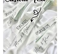 Nastro floreale personalizzato per matrimonio - Nome & data personalizzabili, ideale per addii al nubilato, compleanni, lauree, bomboniere per gli ospiti del matrimonio, decorazioni per celebrazioni, 