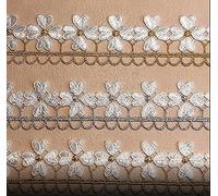 Nastro floreale ricamato in pizzo floreale per matrimoni, fai da te, accessori per cucito, accessori (larghezza: 3,5 cm), 9,1 m