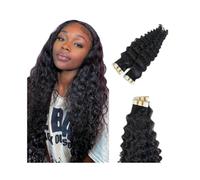 Nastro for capelli umani a onde profonde nelle estensioni Nastro di trama della pelle riccia senza cuciture ondulata di colore naturale nelle estensioni dei capelli for donne nere Capelli Remy brasili
