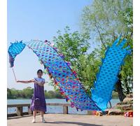 Nastro for danza del drago Dragon Poi, bilancia colorata, nastro for lancio di Dragon Poi for fitness all'aperto, nastri rotanti con design a drago monofacciale for spazi aperti(Blue,10 m (33 ft))