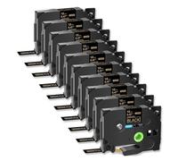 Nastro for etichette AZE-334 12mm 8M, compatibile con stampanti for etichette Brother TZ TZe 334 P-Touch Nastro laminato standard oro su nero