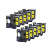 Nastro for etichette DYMO D1 45013 45010 45018 45016 compatibile con 5PK 10PK 45013 12mm for stampante Dym-o LabelManager 160 280(10PK-Black-on-Yellow)
