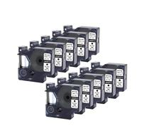 Nastro for etichette DYMO D1 45013 45010 45018 45016 compatibile con 5PK 10PK 45013 12mm for stampante Dym-o LabelManager 160 280(10PK-Black-on-White)