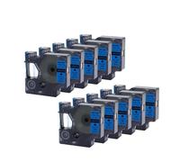 Nastro for etichette DYMO D1 45013 45010 45018 45016 compatibile con 5PK 10PK 45013 12mm for stampante Dym-o LabelManager 160 280(10PK-Black-on-Blue)
