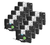 Nastro for etichette laminato flessibile AZE-FX221 da 9 mm, 10 pezzi, compatibile con B-other TZe-FX221 nero su bianco for stampante P-ouch PT-1100