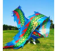 Nastro for lancio di draghi for fitness all'aperto Dragon Poi, svolazzante nastro a forma di drago con testa di drago 3D realistica, for allenamento fisico e danza, for spazi aperti(Blue,8 m (26 ft))
