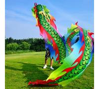 Nastro for lancio di draghi for fitness all'aperto Dragon Poi, svolazzante nastro a forma di drago con testa di drago 3D realistica, for allenamento fisico e danza, for spazi aperti(Colorful,10 m (33