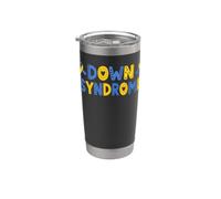 Nastro giallo blu motivazionale per la consapevolezza della sindrome di Down Bicchiere termico in acciaio inox doppia parete