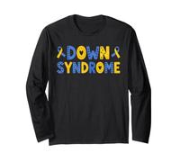 Nastro Giallo Blu Motivazionale per la consapevolezza della sindrome di Down Maglia a Manica