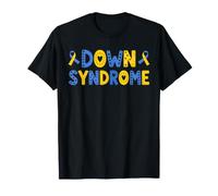 Nastro Giallo Blu Motivazionale per la consapevolezza della sindrome di Down Maglietta