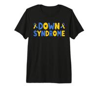 Nastro Giallo Blu Motivazionale per la consapevolezza della sindrome di Down Maglietta Premium