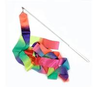 Nastro Ginnastica Ritmica Nastri colorati for ginnastica da 2/4 m, attrezzatura ritmica for palestra colorata, nastro da danza, streamer for balletto, asta girevole(White Handle,Ribbon 4m Pole 49cm)
