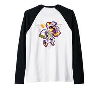 Nastro Hip Hop Astronauta EDM Rave BPM Addict Sober ART SUL RETRO Maglia con Maniche Raglan