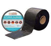 Nastro in alluminio bituminoso autoadesivo, resistente ai raggi UV, colore nero, rotolo 200 mm 10 metri