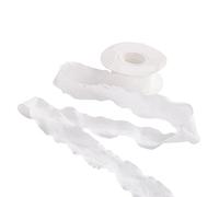 Nastro in chiffon bianco da 9,1 m, larghezza 4 cm, nastro increspato in poliestere per avvolgere bouquet