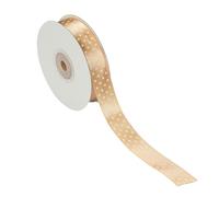 Nastro in Doppio Raso Pois 20mm x 25mt - Perfetto per Confezioni Regalo e Bomboniere (Beige)