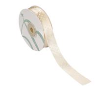Nastro in Doppio Raso Pois 20mm x 25mt - Perfetto per Confezioni Regalo e Bomboniere (Panna)