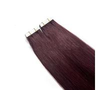 Nastro in Estensioni dei Capelli, 50G 20Pcs Borgogna, Veri Capelli Lisci Remy Umani, Estensioni Nastro Invisibile con Estremità Spesse per Le Donne Ragazze,24inch