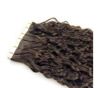 Nastro in estensioni dei capelli capelli umani, trama della pelle senza soluzione di continuità, capelli ricci setosi e invisibili per donne ragazze, 50G 20 pezzi,20inch