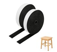 Nastro in feltro autoadesivo, 10 m, 20 mm x 2 mm, nero, da tagliare, antiscivolo e antigraffio, per pavimenti in legno (nero, 2 nastri)