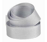 Nastro in gros-grain, 5 metri, per regali, da cucire, per feste, eventi, matrimoni, Natale, artigianato, fiocchi, mazzi di fiori fai da te, torte, double face, molti colori (50 mm, argento)