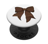 Nastro in legno di noce con stampa marrone per ragazza PopSockets PopGrip Adesivo