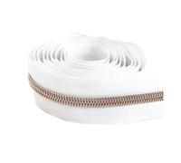 Nastro in nylon con cerniera n. 3 e n. 5 per la decorazione e la riparazione di borse e scarpe, accessori fai da te per il cucito.,Oro rosa bianco,5# - 5 metri
