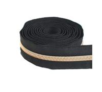 Nastro in nylon con cerniera n. 3 e n. 5 per la decorazione e la riparazione di borse e scarpe, accessori fai da te per il cucito.,Oro rosa nero,3# - 2 metri