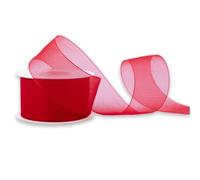 Nastro in organza 38 mm x 25 m, colore: rosso 250