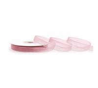 Nastro in organza, 6 mm x 25 m, rosa antico