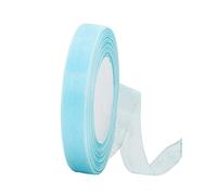 Nastro in organza blu per neonato, 15 mm, per confezioni regalo, nastro in chiffon trasparente da 45 m, nastro blu pastello per feste di compleanno, matrimoni, decorazioni per ghirlande