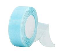 Nastro in organza blu per neonato, 38 mm, per confezioni regalo, nastro in chiffon trasparente da 45 m, 3.8 cm, blu pastello, nastro per festa di compleanno, matrimonio, decorazione corona