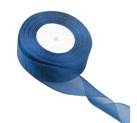 Nastro in organza blu scuro, 40 mm x 45 m, spesso nastro in chiffon per confezioni regalo, fiocchi per capelli, Natale, matrimoni, artigianato fai da te e auto