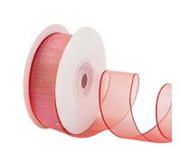 Nastro in organza da 10 m, larghezza 2,5 cm, nastro colorato per avvolgere fiocchi di Natale ghirlanda albero di Natale nastri trasparenti set