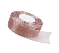 Nastro in organza marrone argento da 40 mm per confezioni regalo, 45 m, spesso nastro per confezioni regalo, fiocchi per capelli, Natale, matrimoni, artigianato fai da te, auto