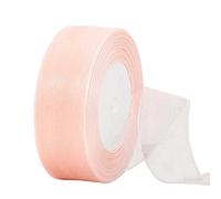 Nastro in organza rosa per bebè, 38 mm, per confezioni regalo, nastro in chiffon trasparente da 45 m, 3.8 cm, rosa pastello, per feste di compleanno, Natale, matrimonio, decorazione corona