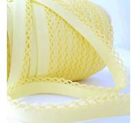 Nastro in pizzo picott di qualità professionale, 5 m, doppia piega da 12 mm, utilizzato per orlare vestiti, trapunte, giocattoli e progetti di cucito. UK Haberdashery Company (Fresh Lemon)