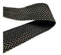 Nastro in poliestere e cotone, Fettuccia di cotone con filo dorato 1 metro 40 mm multicolore(Gold Black)