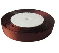 Nastro in raso satinato, 23 m, largo 10 mm, per regali, matrimonio, lavori artistici, grembiuli, progetti e decorazioni Vari colori, Brown, 10 mm
