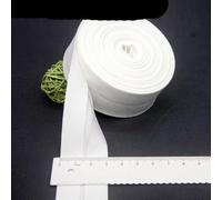 Nastro in sbieco in cotone extra largo 3 cm, motivo a quadri in tinta unita, piega singola, cucito fai da te, accessori in tessuto-2 bianco 3 cm