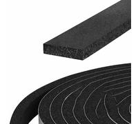 Nastro in schiuma fonoassorbente adesivo, guarnizione anticollisione, guarnizione per paraurti, isolamento acustico per porte e finestre, spessore 3/8 mm, nero, 1 x 0,3 x 500 mm, 4 rotoli