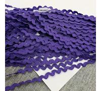 Nastro in terilene con pizzo a zig-zag multicolore, largo 5 mm, per matrimoni, fai da te, fatto a mano, patchwork, decorazione, viola scuro, 5 mm, 20 metri