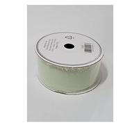 Nastro in Tessuto CHIFFON sfrangiato colore VERDINO in bobina rotolo da spessore 30 mm x 25 mt Wedding art 29096