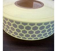 Nastro in tessuto da cucire luminescente rifrangente esagonale da 50mm