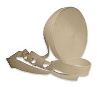 Nastro in tessuto misto cotone resistente da 25 mm, per borse, zaini, valigie da carico (marrone chiaro/iuta naturale, 25 mm - 3 metri)