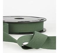 Nastro in twill di cotone, 10 m, colore verde scuro, trama a spina di pesce, larghezza 25 mm Giddy Square