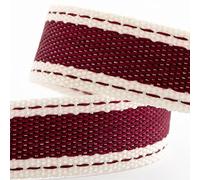 Nastro in twill di cotone, 15 mm x 10 m, bordeaux