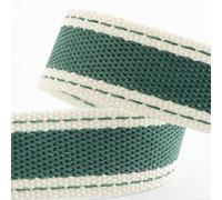 Nastro in twill di cotone, 15 mm x 10 m, colore giada